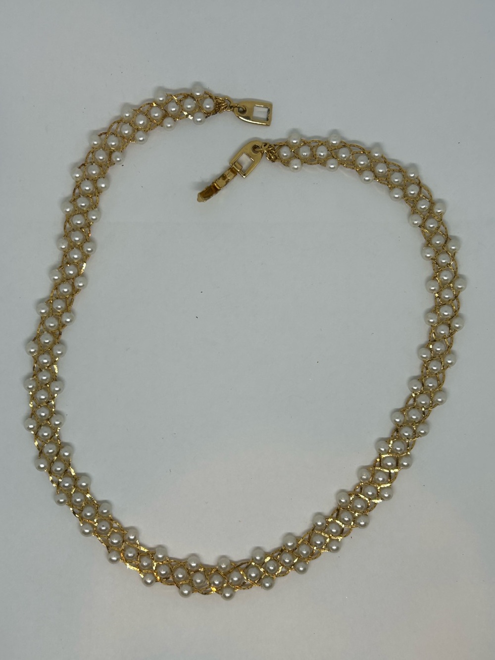 Napier Gold Pearl-Accented Women's Necklace - Elegant Gold and White Design